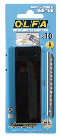 10 lames noires 9 mm OLFA - ABB-10B