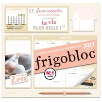 Frigobloc : Le calendrier mensuel maxi-aimanté pour se simplifier la vie ! Maison Zen (édition 2027)