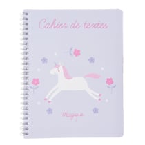 Cahier de textes à spirale 2026/2027 - Licorne - 17 x 22 cm - Cultura
