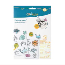 Feuilles de plastique créatif translucides pré-imprimées A5 x2 - Thème Océan