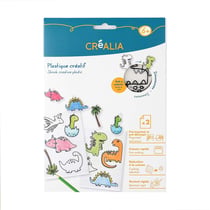 Feuilles de plastique créatif translucides pré-imprimées A5 x2 - Thème Dinosaure