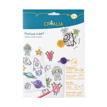 Feuilles de plastique créatif translucides pré-imprimées A5 x2 - Thème Espace