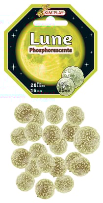 Lot de 20 billes + 1 boulet - Kim'Play - Phosphorescent