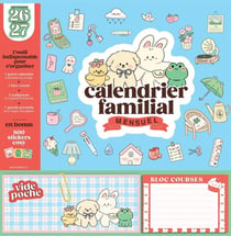 Calendrier familial mensuel (édition 2026/2027)