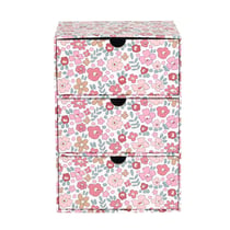  Organiseur 3 tiroirs - Floral - 15,5 x 9,5 x 22 cm - Cultura