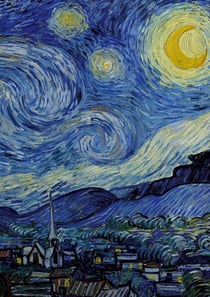 Vincent van Gogh 'Sternennacht' - Notizbuch A5 gepunktet - 100 Seiten 90g/m² - Soft Cover - FSC Papier : Bullet Journal / Tagebuch / Diary / Notebook A5 dotted / punktiert / Geschenkidee