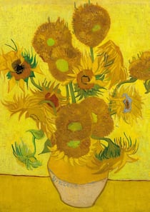 Notizbuch A5 blanko - 100 Seiten 90g/m² - Softcover Motiv Sonnenblumen Vincent van Gogh - FSC Papier : Notebook Journal Diary A5 blanko - Geschenkidee
