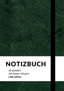 Notizbuch A5 punktiert grün - 100 Seiten 90g/m² - Soft Cover - FSC Papier : Notebook A5 dotted / gepunktet
