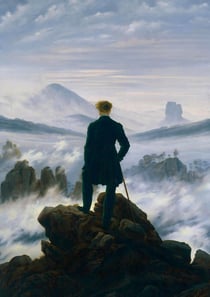 Caspar David Friedrich 'Der Wanderer über dem Nebelmeer' Notizbuch A5 kariert - 100 Seiten 90g/m² - Soft Cover - FSC Papier : Notebook Journal Tagebuch Diary A5 kariert