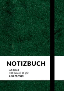 Notizbuch A4 dotted - 100 Seiten Soft Cover - grün - FSC Papier : Bullet Journal A4 punktiert - 90g/m²