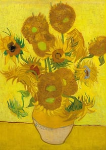Notizbuch A5 blanko - 100 Seiten 90g/m² - Hardcover Motiv Sonnenblumen Vincent van Gogh - FSC Papier : Notebook Journal Diary A5 blanko - Geschenkidee