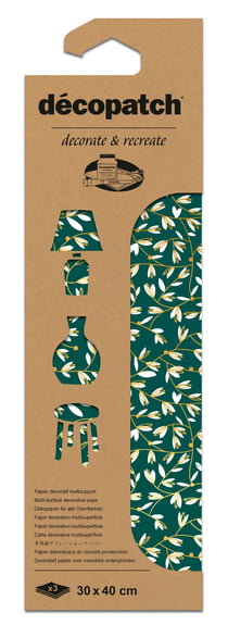 Lot de 3 feuilles Décopatch - Ref n°938 - 30 x 40 cm