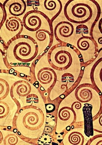 Notizbuch schon gestaltet mit Leseband - A5 Hardcover blanko - Gustav Klimt "Lebensbaum" - 100 Seiten 90g/m² - FSC Papier : Notebook A5 - Jugendstil - Journal gebunden - Wiener Secession