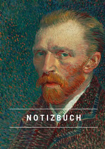 Notizbuch klein A5 Blanko - Notizheft 44 Seiten 90g/m² - Softcover Vincent van Gogh "Selbstporträt 1887" - FSC Papier : Notebook A5 Blanko weißes Papier
