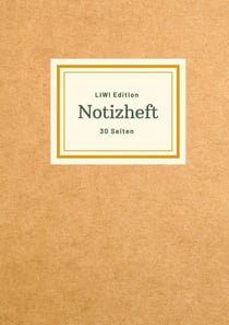 Dünnes Notizheft A5 liniert - Notizbuch 30 Seiten 90g/m² - Softcover hellbraun - FSC Papier : Notebook A5 liniert - weißes Papier
