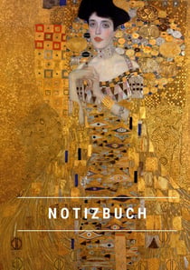 Notizbuch klein A5 Blanko - Notizheft 44 Seiten 90g/m² - Softcover Gustav Klimt "Adele Bloch-Bauer I" - FSC Papier : Notebook A5 Blanko weißes Papier
