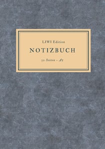 Dünnes Notizbuch A5 liniert - Notizheft 30 Seiten 90g/m² - Softcover blau meliert - FSC Papier : Notebook A5 liniert - weißes Papier