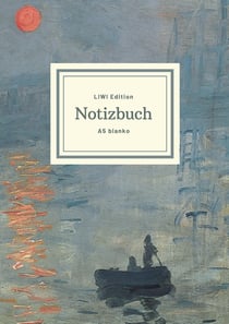 Notizbuch schon gestaltet mit Leseband - A5 Hardcover blanko - 100 Seiten 90g/m² - Motiv "Impression, Sonnenaufgang", Monet - FSC Papier : Notebook A5 - Hardcover blanko - Impression, Soleil levant - Impression, Sunrise