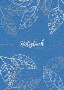 Notizbuch Tagebuch A5 liniert - 100 Seiten 90g/m² - Soft Cover - Silberne Blätter auf blau - FSC Papier : Notebook - Diary - A5 - Paperback