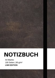 Notizbuch A4 blanko - 100 Seiten 90g/m² - Soft Cover Schwarz - FSC Papier : Notebook A4 weißes Papier unliniert