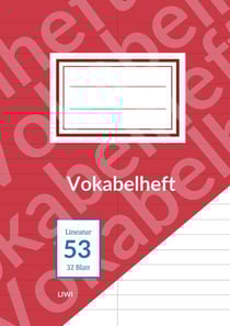 Vokabelheft A5 liniert - Lineatur 53 - 2 Spalten - 32 Blatt - FSC Papier : Papierqualität 90 g/m² - geeignet für Tinte