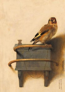 Notizbuch schon gestaltet mit Leseband - A5 Hardcover blanko - Carel Fabritius "Der Distelfink" - 100 Seiten 90g/m² - FSC Papier : Notebook A5 - Niederländische Malerei - Journal gebunden - The Goldfinch