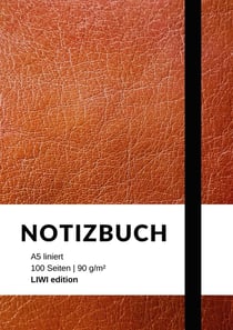 Notizbuch A5 liniert - 100 Seiten 90g/m² - Soft Cover braun - FSC Papier : Notebook A5 liniert weißes Papier