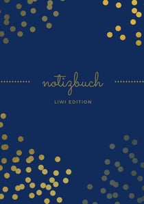 Notizbuch schon A5 liniert - 100 Seiten 90g/m² - Soft Cover goldene Punkte blau - FSC Papier : Notebook - A5 lined - white paper