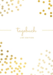 Tagebuch schon A5 liniert - 100 Seiten 90g/m² - Soft Cover goldene Punkte weiß - FSC Papier : Diary - A5 lined - white paper