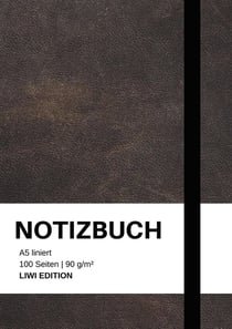Notizbuch A5 liniert - 100 Seiten 90g/m² - Soft Cover schwarz - FSC Papier : Notebook A5 liniert weißes Papier