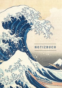 Notizbuch klein A5 liniert - Notizheft 44 Seiten 90g/m² - Softcover Hokusai "Die große Welle vor Kanagawa" - FSC Papier : Notebook A5 liniert weißes Papier