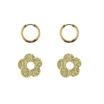 Kit boucles d’oreilles Créalia - Acier inoxydable - Doré pailleté