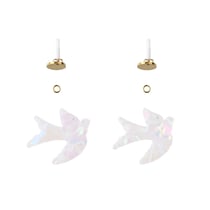 Kit boucles d'oreille oiseau Créalia - Résine - Ivoire