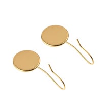 Lot de 2 boucles d'oreille cabochon Créalia - Acier doré - Ø 12 mm