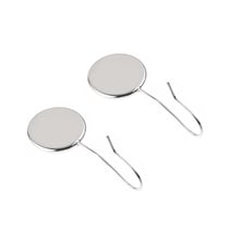 Lot de 2 boucles d'oreille cabochon Créalia - Acier argenté - Ø 12 mm