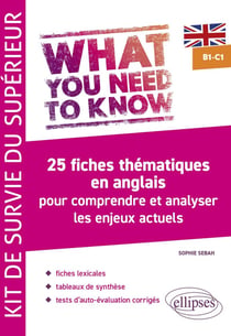What you need to know B1 C1,  Kit de survie du supérieur : 25 fiches thématiques en anglais pour comprendre et analyser les enjeux actuels