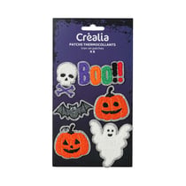 Lot de 6 patchs thermocollants chenille - Halloween - Créalia