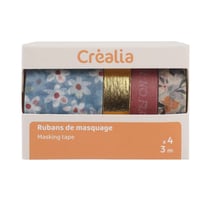 Lot de 4 rubans de masquage Créalia - 3 m - Fleurs
