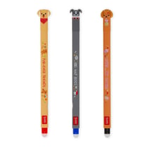 Lot de 3 stylos gel effaçable Legami - Fur ever Friends Chiens - Pointe moyenne