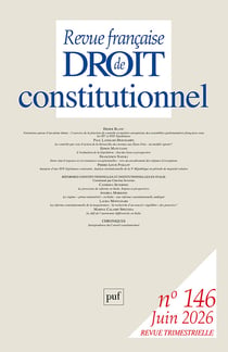 Revue française de droit constitutionnel n.146 (édition 2026)