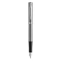 Stylo plume Waterman® Allure Impression Acier CT - Acier inoxydable avec finition palladium - Plume moyenne en acier inoxydable - Avec une cartouche bleue