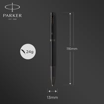 Stylo roller Parker® IM Achromatique Noir Mat BT - Finition noir mat - Pointe fine - Avec une recharge d'encre noire