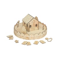 Calendrier de l’Avent rond en bois – Village de Noël