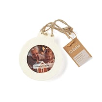 Suspensions en bois – Boules photo de Noël (lot de 4)