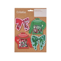 Lot de 4 suspensions shaker - Pulls et nœuds de Noël - Créalia