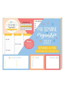 Ma semaine organisée : semainier de 16 mois : De septembre à décembre (édition 2026/2027)