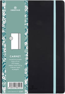 Carnet Oberthur - noir - A5 14,8 x 21 cm - 200 pages lignées