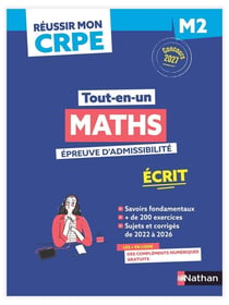 Réussir mon CRPE : Maths - M2 - 1re épreuve d'admissibilité - Écrit (édition 2027)