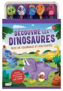 Découvre les dinosaures - Bloc de coloriage et d'activités
