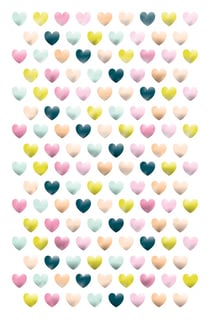Stickers Initial Maildor - Mini coeurs métal et pastel - 10,5x16cm - 4 planches